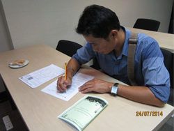 ลงทะเบียนทำข้อสอบก่อนเริ่มกิจกรรมฝึกอบรม