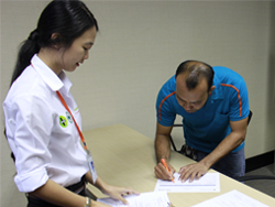 ลงทะเบียนรับเอกสารประกอบกิจกรรมฝึกอบรม