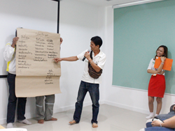 การนำเสนอผลงานที่ได้จากการทำงานร่วมกัน