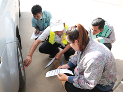 การตรวจสอบสภาพยาง และแรงดันลมยางเบื้องต้น