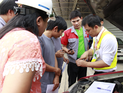 การตรวจสอบและเตรียมความพร้อมของรถยนต์ภาคปฏิบัติ