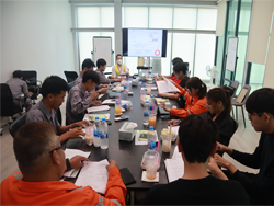 สรุปผลการฝึก พร้อมให้คำแนะนำเพิ่มเติมโดยหัวหน้าทีมครูฝึก