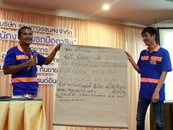 การนำเสนอผลงานที่ได้จากการทำงานร่วมกัน