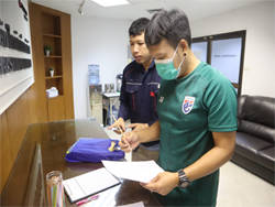 ลงทะเบียนรับเอกสารประกอบการฝึกอบรม