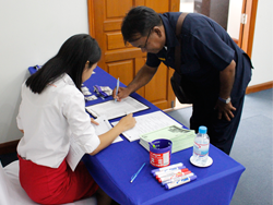 ลงทะเบียนรับเอกสารประกอบการฝึกอบรม